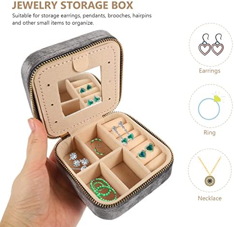 Cutie de bijuterii Zerodeko Travel Organizator cutie de bijuterii cu oglindă cutie de bijuterii mici Organizator cutie de bijuterii