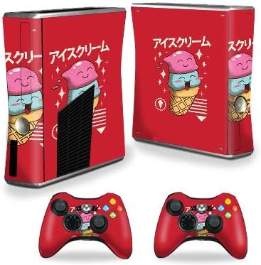 MightySkins skin compatibil cu consola Xbox 360 S-Ice Cream Kawaii / capac protector, durabil și unic de vinil Decal wrap /