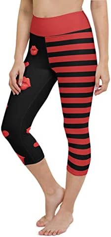 IIUS Valentines Rise Leggings pentru femei imprimate cu inimă Running Yoga Leggings Ultra Soft Piese Stretch Antrenament Pantaloni