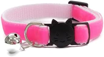 Gulere de pisică din catifea moale cu clopot / Cataramă de eliberare rapidă sigură / Disponibil în Guler de pisică și dimensiune