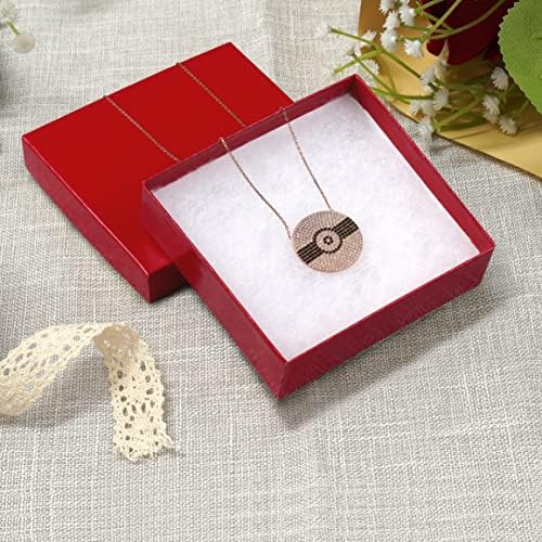 Cutii de bijuterii din carton 10 pachet - 3,5 x3.5 x1 bumbac în vrac umplut cu cutii mici cu capace pentru ambalaje de bijuterii
