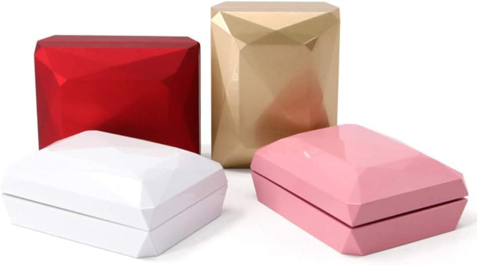 Cutie de inel perfectă, Ușor de încadrat în buzunar sau geantă de mână romb de suprafață bijuterii cutie cadou suport Led propunere bandă afișare cutie de Depozitare Pentru Logodnă nuntă roșu util și practic, așa cum se arată