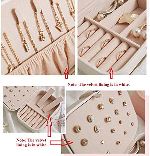 Belons caseta de bijuterii pentru Femei fete PU piele bijuterii organizator pentru cercei coliere inele bratari bijuterii depozitare