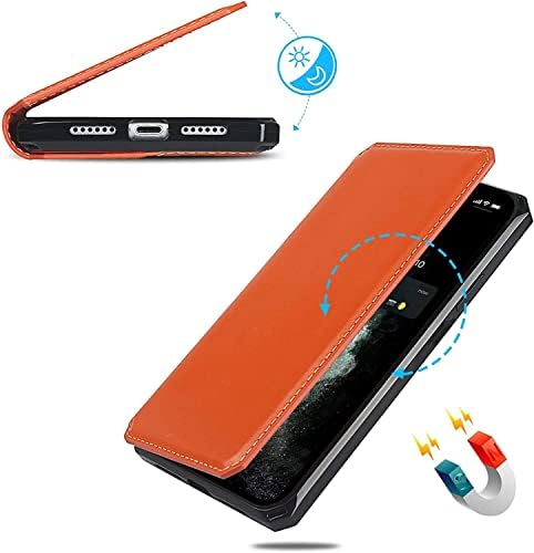 Husă portofel COEPMG pentru iPhone 12 Pro Max 6.7, Husă portofel Premium din piele naturală [blocare RFID] cu Slot pentru Card