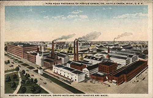 Fabricile De Alimente Pure Ale Postum Cereal Co. Battle Creek, Michigan MI carte poștală antică originală