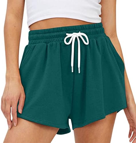 Pantaloni scurți casual pentru femei Lounge de vară Comfy Solid Beach Pantaloni scurți Fit Fit cu talie înaltă cu talie pantaloni