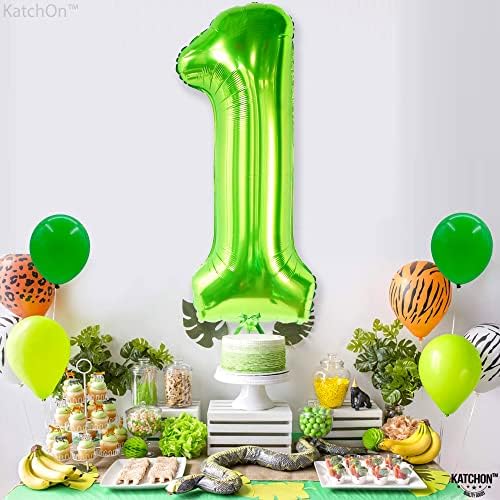 KatchOn, un balon verde pentru prima zi de naștere - 40 Inch / gigant, balon verde numărul 1 Pentru Prima Zi de naștere | decorațiuni