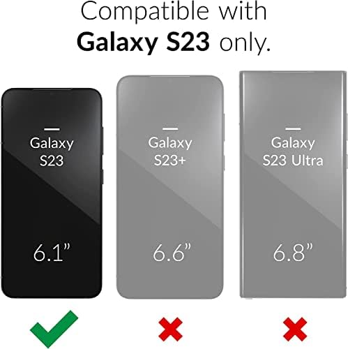 Fdtcyds Samsung Galaxy S23 Carcasă cu suport pentru card, carcasă de protecție hibridă robustă - Purple