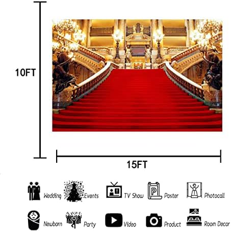 Covorul roșu de fundal,Palatul de aur superb Sala Europeană fundal foto, 15x10ft, recuzită studio foto BJXTGU64