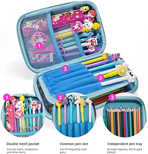 Bunny Pencil Case Suport pentru copii pentru băieți, drăguți, cutii de papetărie de papetărie cu papetărie anti-șoc mare capacitate