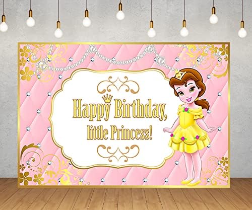 Baby Princess Belle fundal pentru decoratiuni de petrecere de aniversare Beauty And The Beast Banner pentru Baby Shower Party