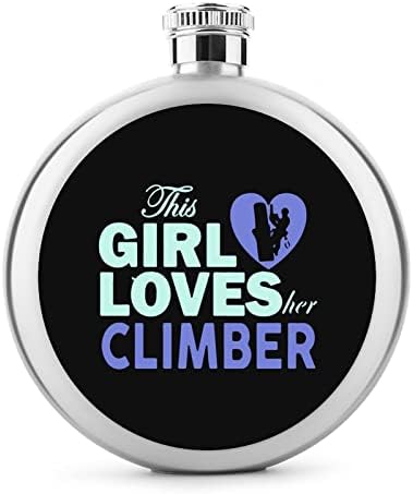 Girl Loves Climber Premium 5 Oz Hip Flask lichior buzunar din oțel inoxidabil sticle de vin portabile pentru băuturi Cadouri