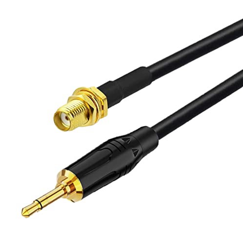 Redyutou SMA Femeie până la 3,5 mm mono 1/8 TS stereo adaptor antenă cablu de extensie de 3,3ft