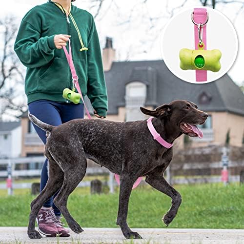 Guler de câine din nylon azuza și lesă, lesă puternic și durabil în stil de bază și guler cu inel de etichetă ID, disponibil