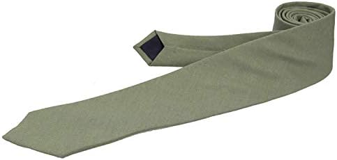 Set de cravate din in solid pentru bărbați Gollate: cravată subțire cu pătrat de buzunar asortat