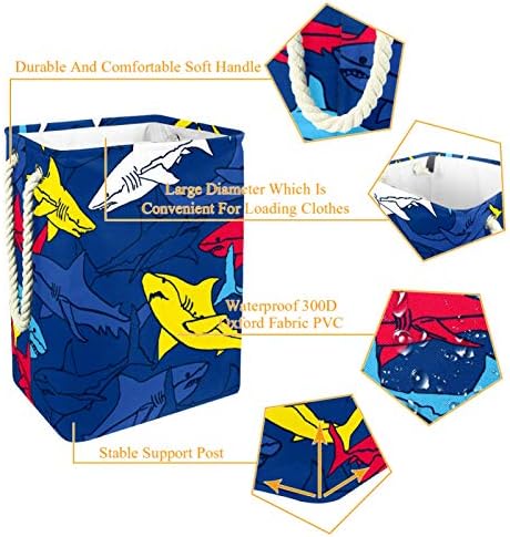 Inhomer rechin colorat rufe mari împiedică haine pliabile impermeabile împiedică coș pentru îmbrăcăminte organizator de jucării,