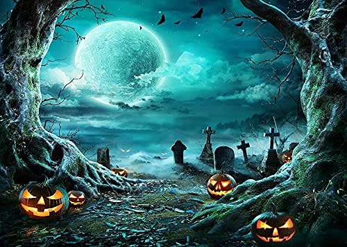 Yongqian Halloween Party fundal groază noapte lună plină cimitir dovleac lanternă fotografie fundal copii adulți Familie Petrecere