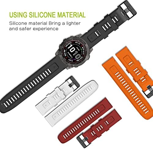 SAWIDEE 26 22mm silicon cu versiune rapidă cu bandă de ceas pentru Garmin Fenix ​​7x 6x 5x 3HR Watch Easyfit curea cu bandă