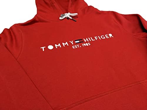 Tommy Hilfiger pentru bărbați cu glugă cu logo -ul căptușit pentru bărbați pentru bărbați negru