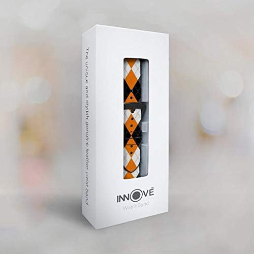 Ca0722 negru portocaliu alb Argyle carouri din piele & Silicon Curea de bandă de ceas inteligent pentru Garmin Approach S40,