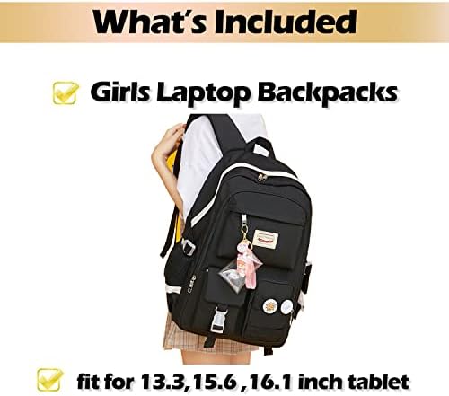 Rucsacuri pentru Laptop PJMarts Geantă de școală de 15,6 inci Rucsac pentru colegiu rucsac ușor Durabil drăguț pentru adolescenți