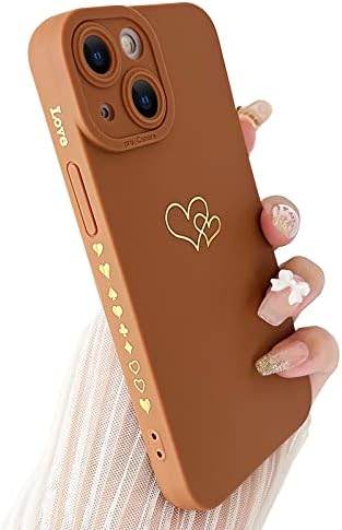 Yeddabox compatibil cu iPhone 13 Mini caz, placat cu inima de Lux telefon caz drăguț Partea model Moale TPU Shockproof full