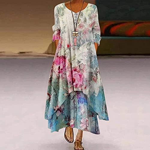 Rochie pentru femei plus dimensiune tipărit floral boem maxi maxi lungi rochii de vară plajă de vară, rochie maximă excesivă