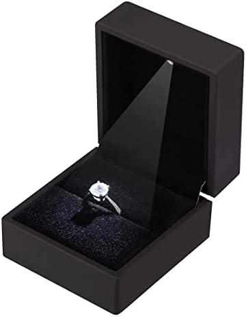 Kakkoii bijuterii inel cutie cu LED-uri lumina catifea Cercei cutie cadou pentru propunere logodna nunta aniversare