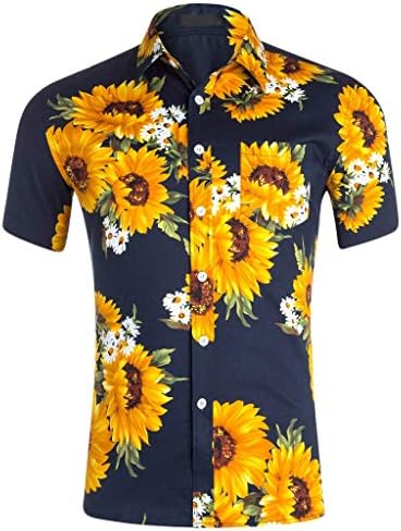 Cămăși de rochie casual de vară pentru bărbați pentru bărbați baggy plajă cu mânecă scurtă buton retro tricouri tops rochii cămăși