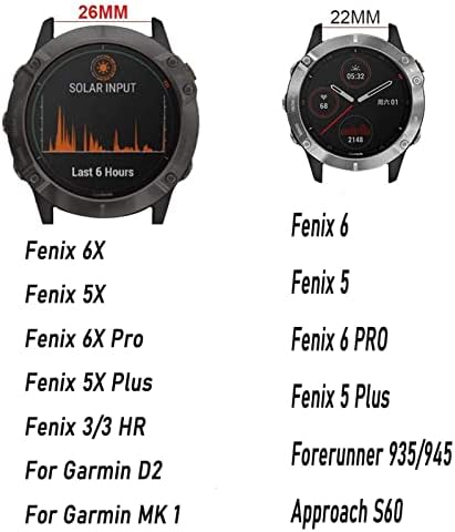 Daikmz 26 22mm silicon cu versiune rapidă cu bandă de ceas pentru garmin fenix 6x 6 6s pro 5x 5 plus 3hr enduro smartwatch Easyfit curea de mână