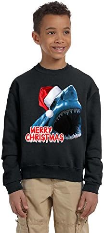 Allntrends Kids Youth Sweatshirt Santa Jaws Crăciun fericit Crăciun urât amuzant