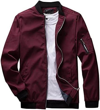 Jachete XXBR pentru bărbați, toamna cu guler de iarnă cu guler cu fermoar baseball îmbrăcăminte pentru băieți adolescenți sportivi casual