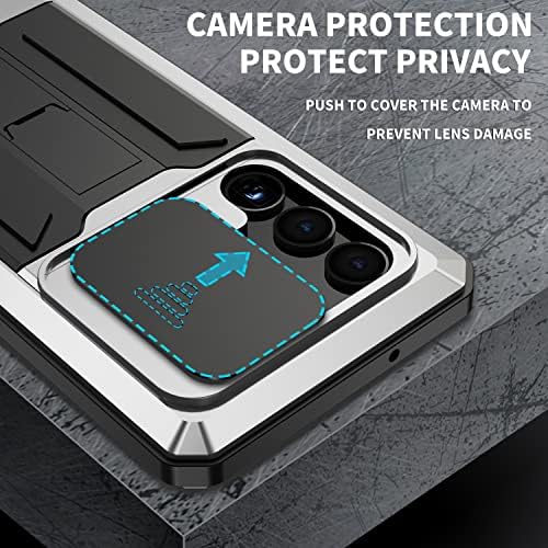 Compatibil cu Samsung Galaxy S23 Ultra Metal Carcasă grea de calitate militară cu un ecran Protector Camera Acoperire Cameră