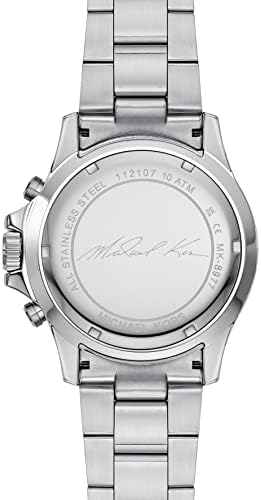 Ceas de cronograf din oțel inoxidabil Michael Kors, pentru bărbați, cu oțel de oțel, piele sau silicon