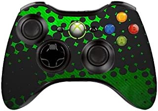 Gadget-uri WRAP imprimate vinil Decal autocolant piele pentru Xbox 360 controler numai-puncte negre și verzi