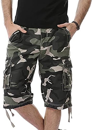 Pantaloni scurți de camo pentru bărbați vara 5 inci pantaloni scurți îmbrăcați pantaloni scurți de golf cu foaia de îmbrăcăminte