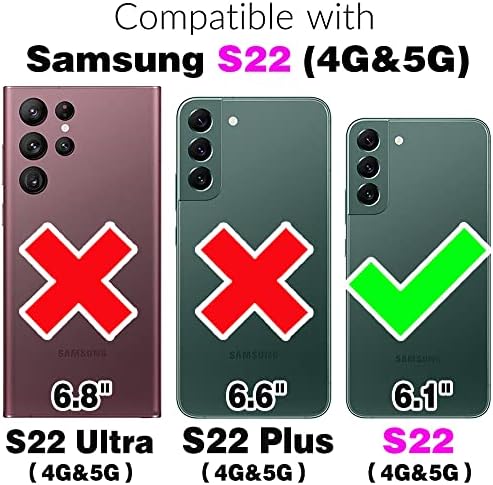 Furiet compatibil cu Samsung Galaxy S22 5g portofel caz 9 Card sloturi retro piele Flip Card de Credit titularul Stand telefon
