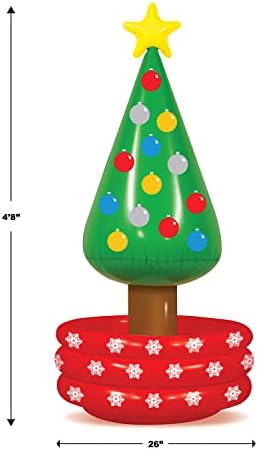 Beistle 3 piese Noutate Gonflabil de Crăciun Băuturi de băuturi pentru decorațiuni pentru birou și petreceri de vacanță la domiciliu, 48 x 26, multicolore