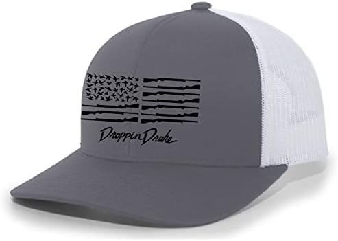 Droppin Drake American Duck Flag Trucker Mesh Snapback Hat Negru/American