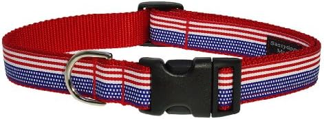 XSMALL American Flag Guler Dog: 1/2 lățime, ajustează 6-12 - Fabricat în SUA