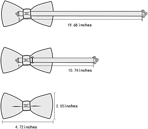 YOHOWA bărbați pre-legat Papion formale mătase reglabil colorate Bowties pentru bărbați / băieți batistă butoni Set