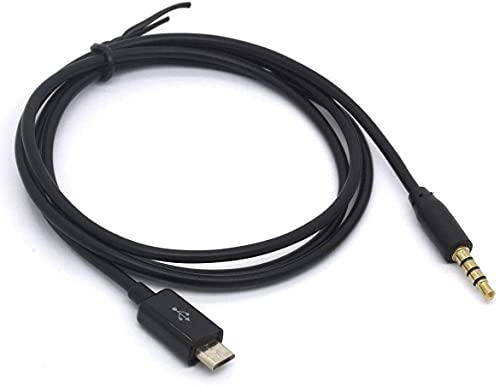 Cablu de ieșire audio Piihusw Micro USB până la 3,5 mm - Placat cu aur 4 Pol 3,5 mm Mascul la Micro B Masculin Mas Mas AUX