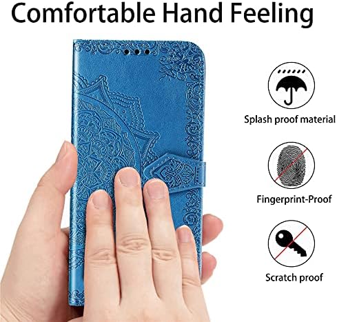 TANSKE pentru Samsung Galaxy A10e portofel caz, flori relief Design Premium PU piele magnetice Flip Protecție telefon caz capac