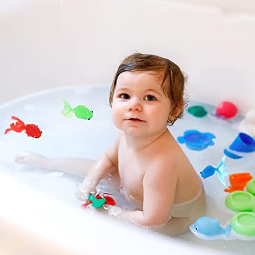 Toyvian Toddler Baby Bath Toys Fish Landing Toy Priminie pentru copii Net Piscina Jucării Piscina Apă Piscineți jucării pentru