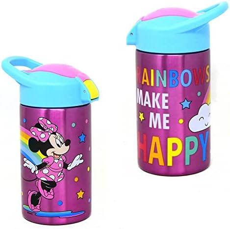 Zak Designs, Inc. Minnie Mouse Sticla din oțel inoxidabil pentru copii - Disney Minnie Mouse Kids Bottle de apă izolată cu