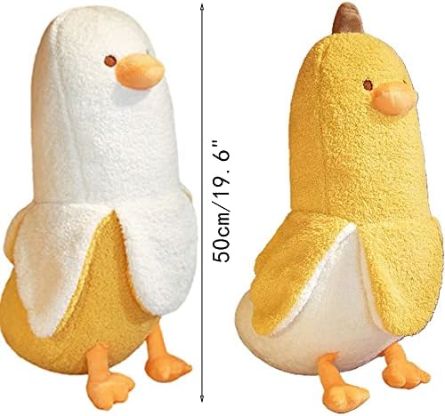 OUKEYI Banana Duck jucărie de pluș, animale de pluș jucărie moale, rață de pluș jucărie de pluș cuddly Cuddle pernă pat canapea