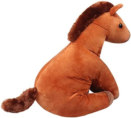 Fortuning's JDS 24 Horse Plush Plush Pillow Animal umplut, Cai drăguți Cai umplute Plushies Jucărie, Adorabilă Pely Plush Doll, drăguță cadou iubit de ziua de naștere