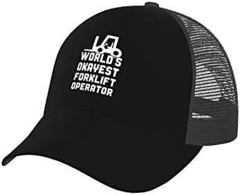 Furklift Operator Mesh Sun Hat Outdoor Liisure Reglabil Cap Curb Brim Baseball Unisex Negru