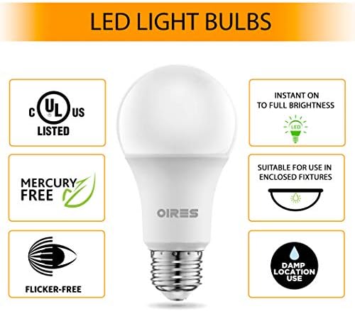 OIRES 100W echivalent LED bec 1500 lumeni A19 forma Becuri 2700K cald alb Non-Dimmable ul enumerate 15 Watt E26 de bază Potrivit