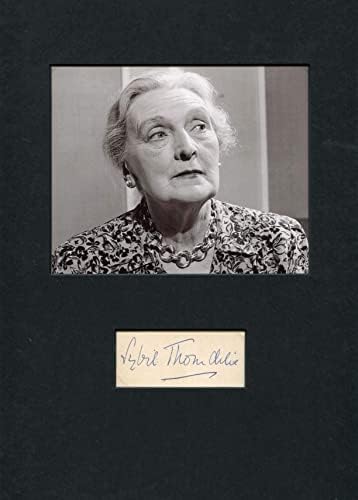 Dame Sybil Thorndike Autograph Vintage, Card semnat montat